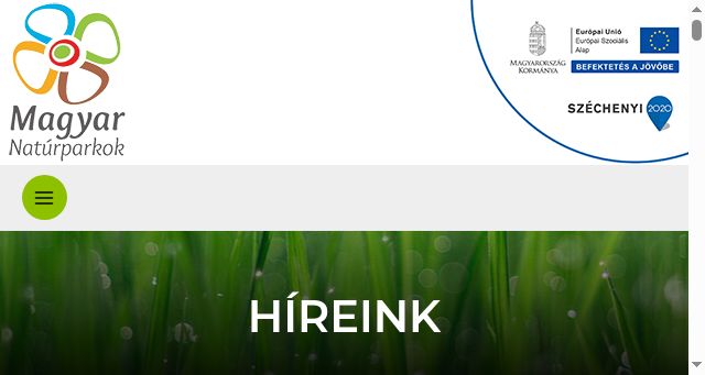 Screenshot of naturparkok.hu