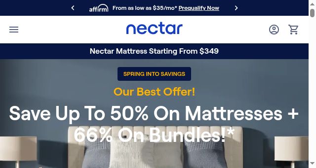 Screenshot of nectarsleep.com