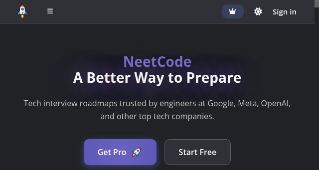 Screenshot of neetcode.io