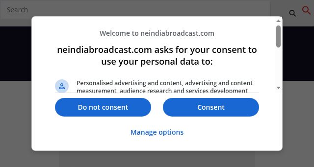 Screenshot of neindiabroadcast.com