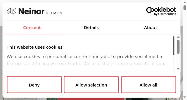 Screenshot of neinorhomes.com