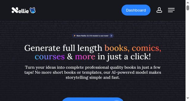 Screenshot of nelliewriter.com