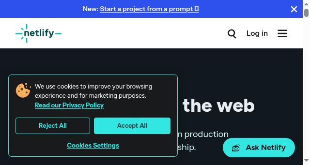 Screenshot of netlify.com