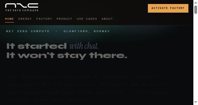 Screenshot of netzerocompute.com