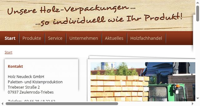 Screenshot of neudeck-holzverpackungen.de