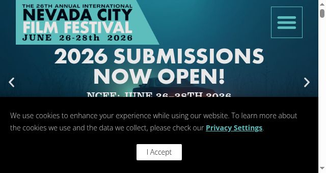 Screenshot of nevadacityfilmfestival.com