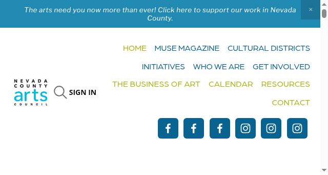 Screenshot of nevadacountyarts.org