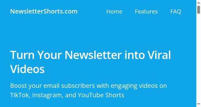 Screenshot of newslettershorts.com