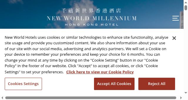 Screenshot of newworldmillenniumhotel.com