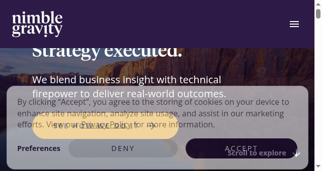 Screenshot of nimblegravity.com
