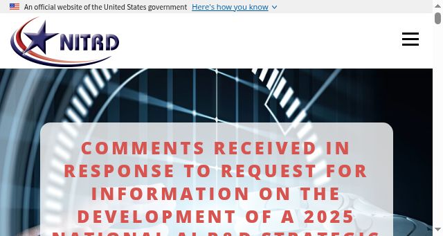 Screenshot of nitrd.gov
