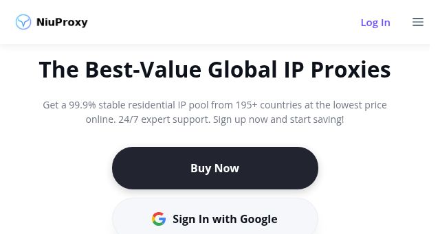 Screenshot of niuproxy.com