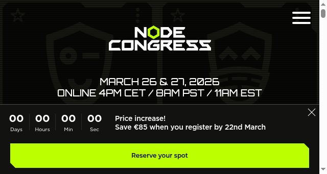 Screenshot of nodecongress.com
