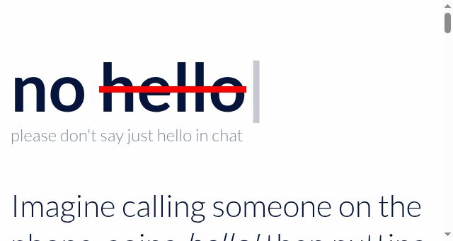 Screenshot of nohello.net