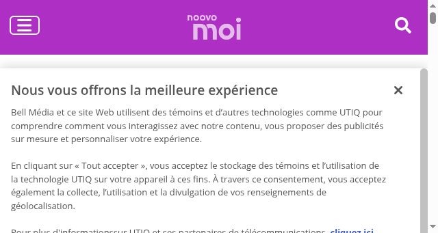 Screenshot of noovomoi.ca