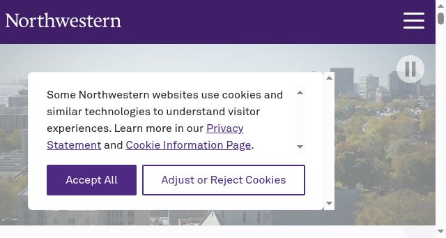 Screenshot of northwestern.edu