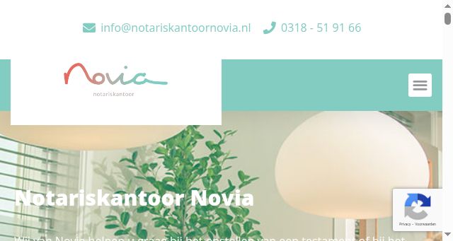 Screenshot of notariskantoornovia.nl
