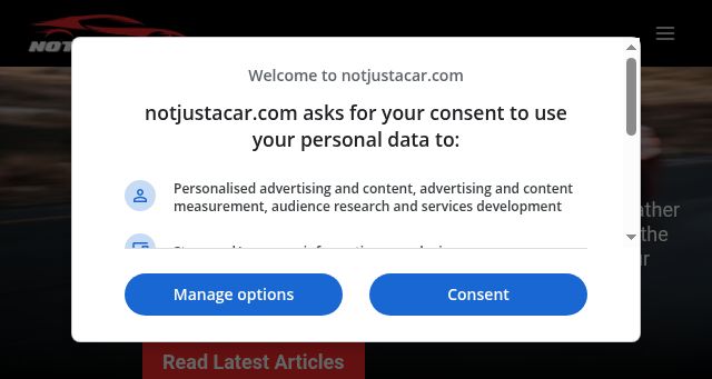 Screenshot of notjustacar.com