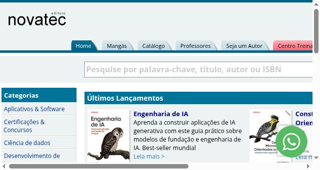 Screenshot of novatec.com.br