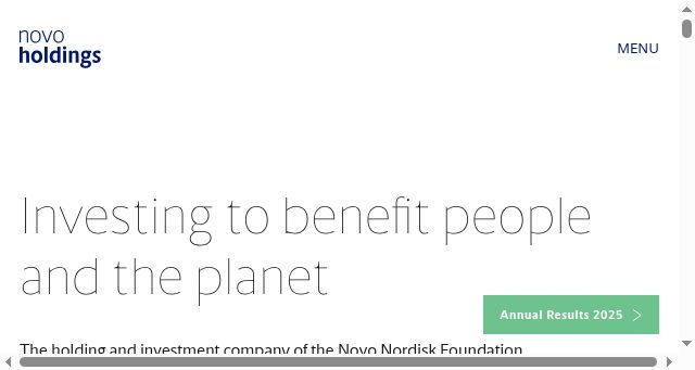 Screenshot of novoholdings.dk