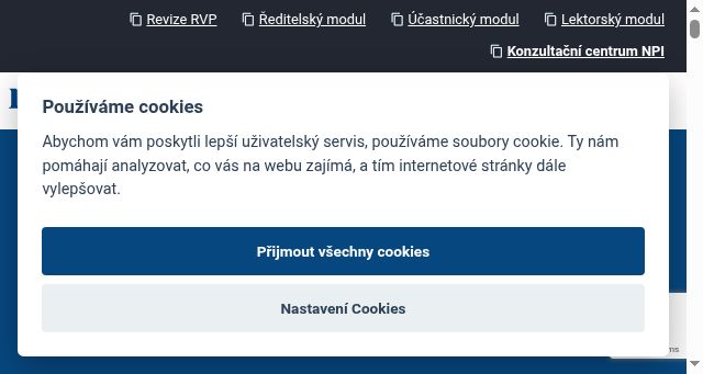 Screenshot of npi.cz