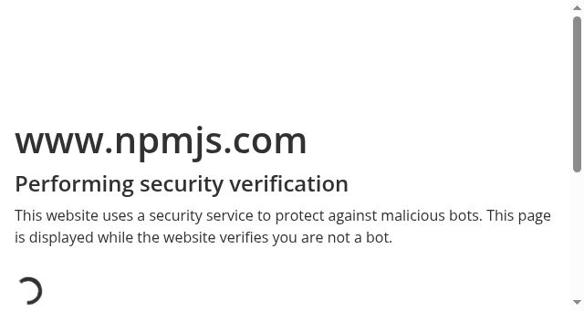 Screenshot of npmjs.com