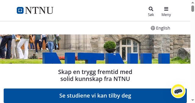 Screenshot of ntnu.no