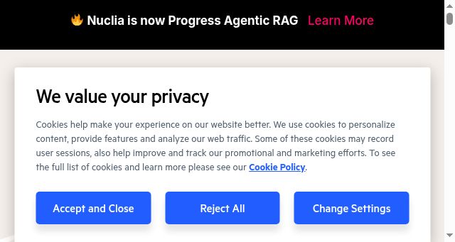 Screenshot of nuclia.com
