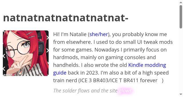 Screenshot of nyatalie.fyi