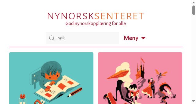Screenshot of nynorsksenteret.no