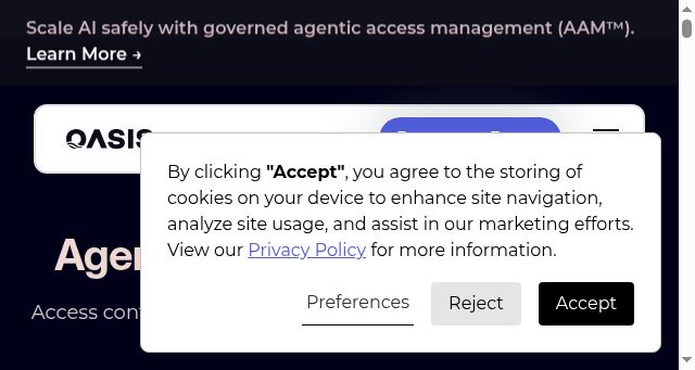 Screenshot of oasis.security