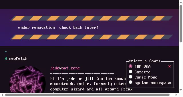 Screenshot of oat.zone