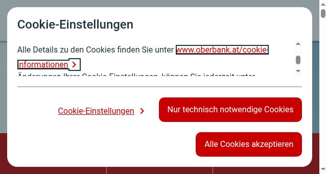 Screenshot of oberbank.at