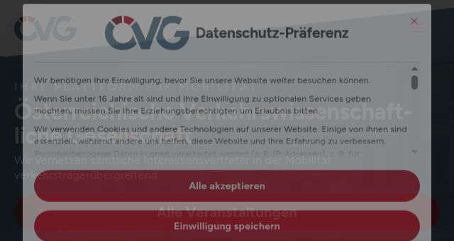 Screenshot of oevg.at