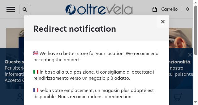 Screenshot of oltrevela.com