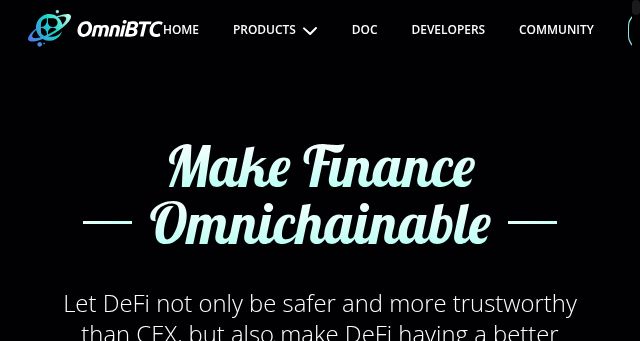 Screenshot of omnibtc.finance