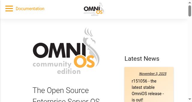 Screenshot of omnios.org