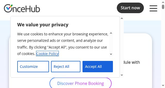 Screenshot of oncehub.com
