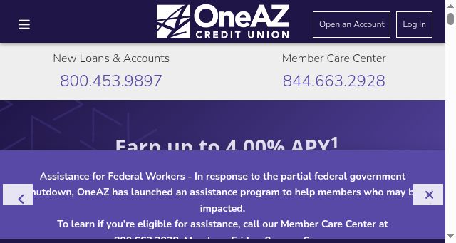 Screenshot of oneazcu.com