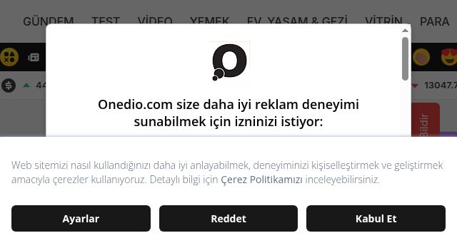 Screenshot of onedio.com