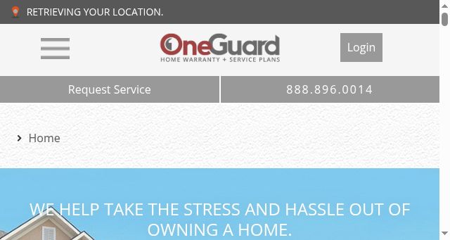 Screenshot of oneguardhomewarranty.com