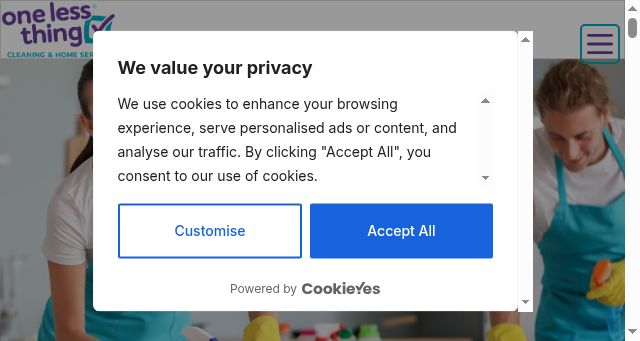 Screenshot of onelessthing.co.uk