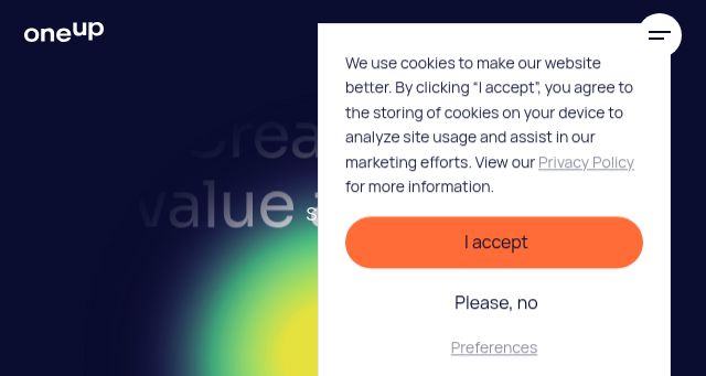 Screenshot of oneup.company