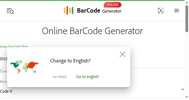 Screenshot of online-barcode.com