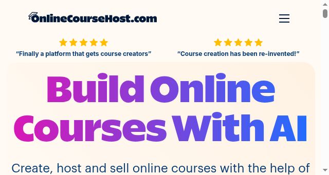 Screenshot of onlinecoursehost.com