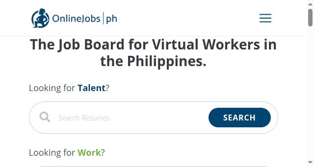 Screenshot of onlinejobs.ph