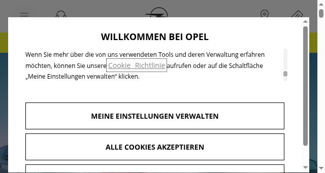 Screenshot of opel.de