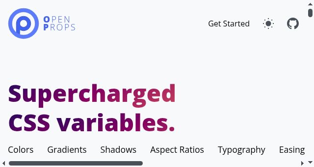 Screenshot of open-props.style