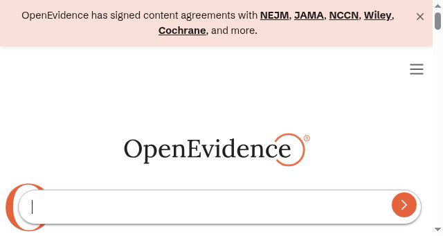 Screenshot of openevidence.com