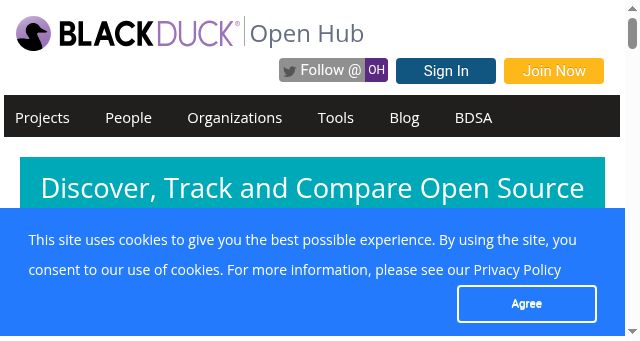 Screenshot of openhub.net